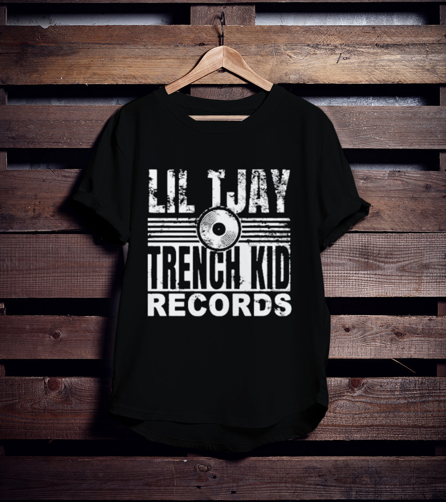 Lil Tjay Trench Kid Records Vintage Vinyl T-Shirt