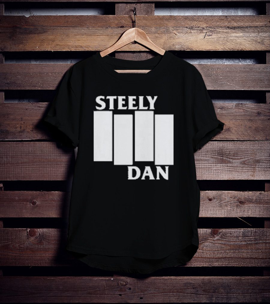 Steely Dan Black Flag Logo Style Blocks T-Shirt
