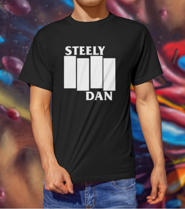 Steely Dan Black Flag Logo Style Blocks T-Shirt