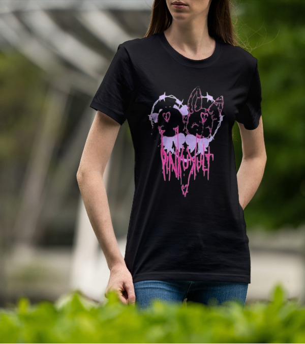 Pinku Kult Heart Barbed Wire Bunnies T-Shirt