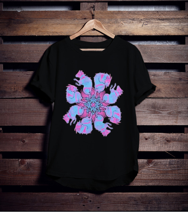 Pinku Kult Rat King Star Pattern Circular T-Shirt