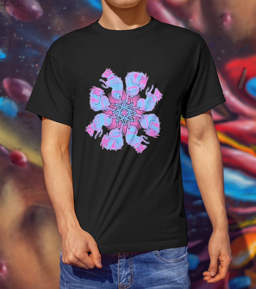 Pinku Kult Rat King Star Pattern Circular T-Shirt
