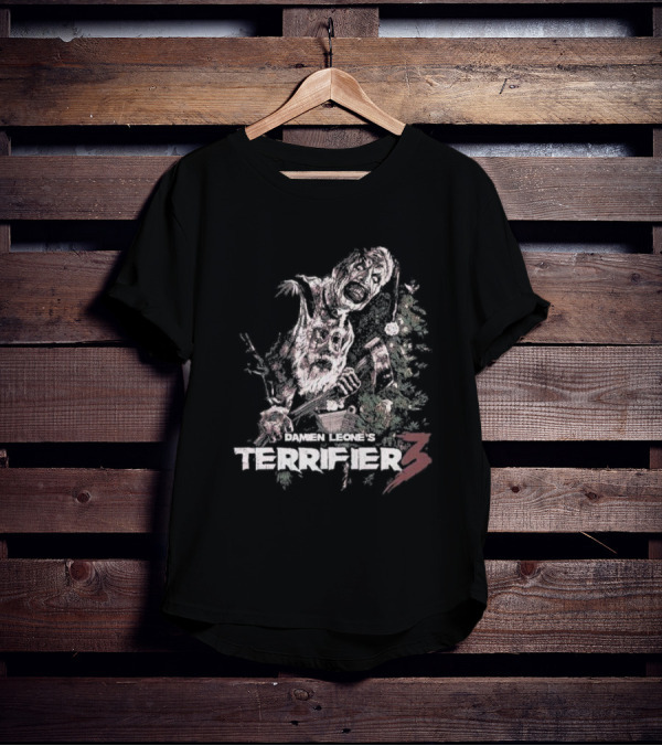 Damien Leone's Terrifier 3 Santa's Here Horror Christmas T-Shirt