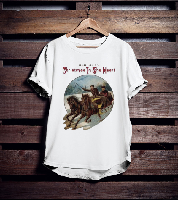 Bob Dylan Christmas In The Heart Vintage Sleigh Ride Scene T-Shirt