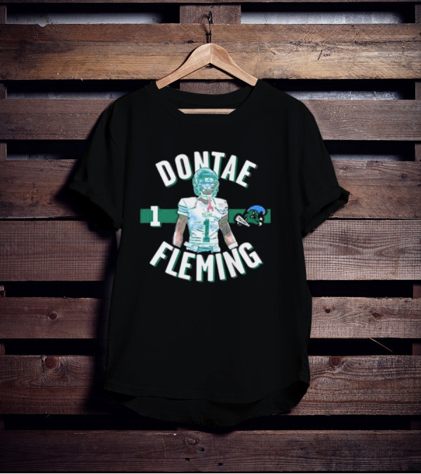 Dontae Fleming 1 Tulane Green Wave Football Player Image T-Shirt