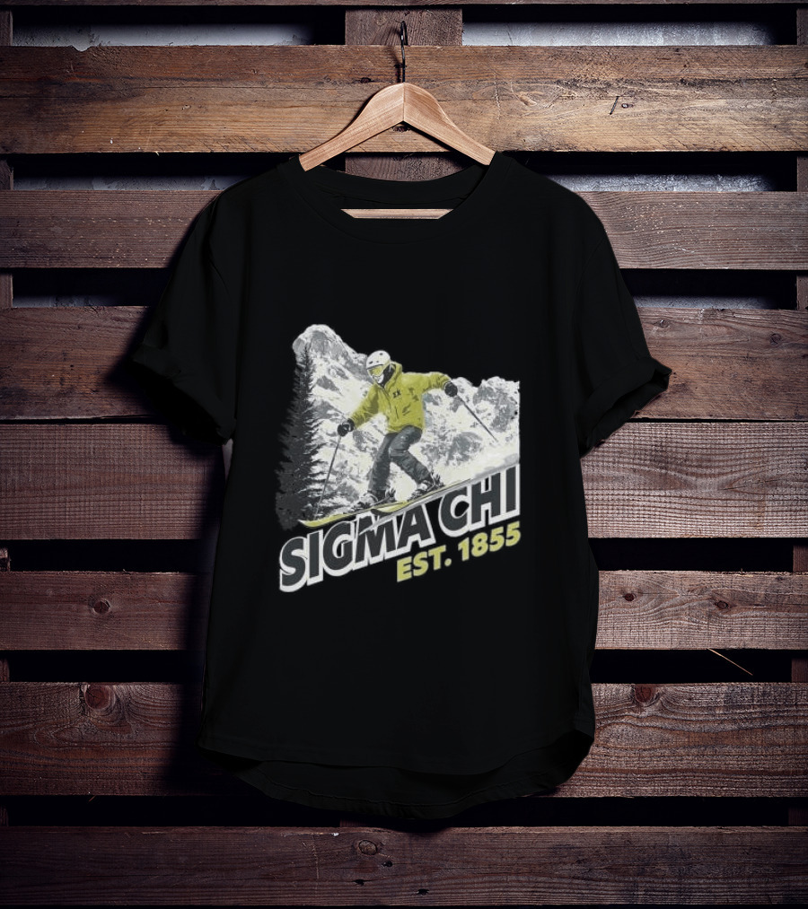 Sigma Chi Ski Club Est 1855 Snowy Mountain Adventure T-Shirt