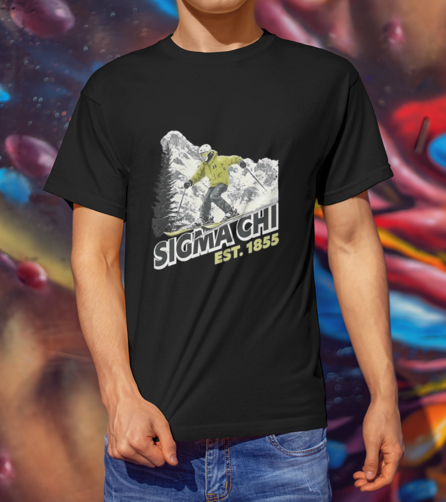 Sigma Chi Ski Club Est 1855 Snowy Mountain Adventure T-Shirt