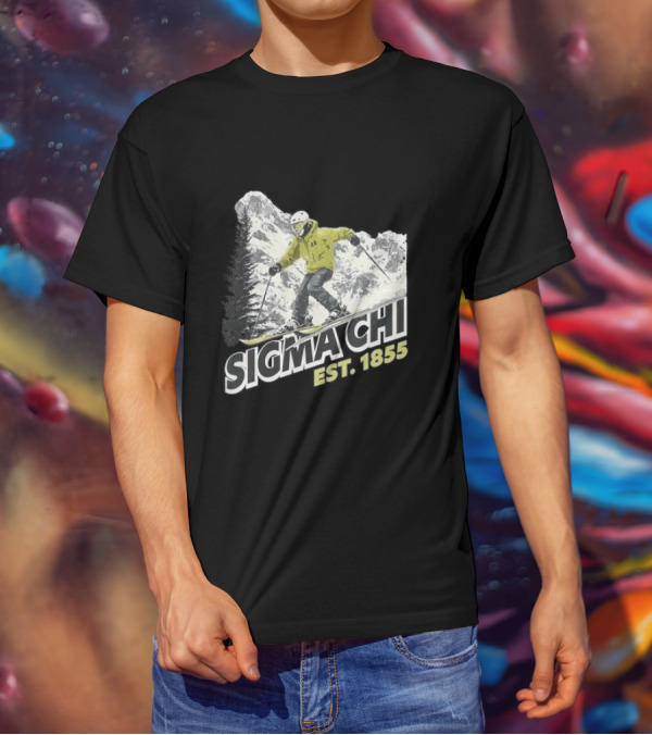 Sigma Chi Ski Club Est 1855 Snowy Mountain Adventure T-Shirt