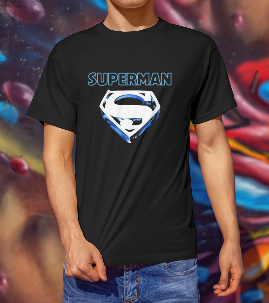 Superman Donner-esque Look White And Blue Iconic Shield T-Shirt