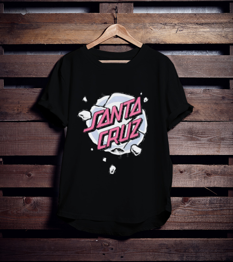 Santa Cruz Roskopp Shattered Pink And White T-Shirt