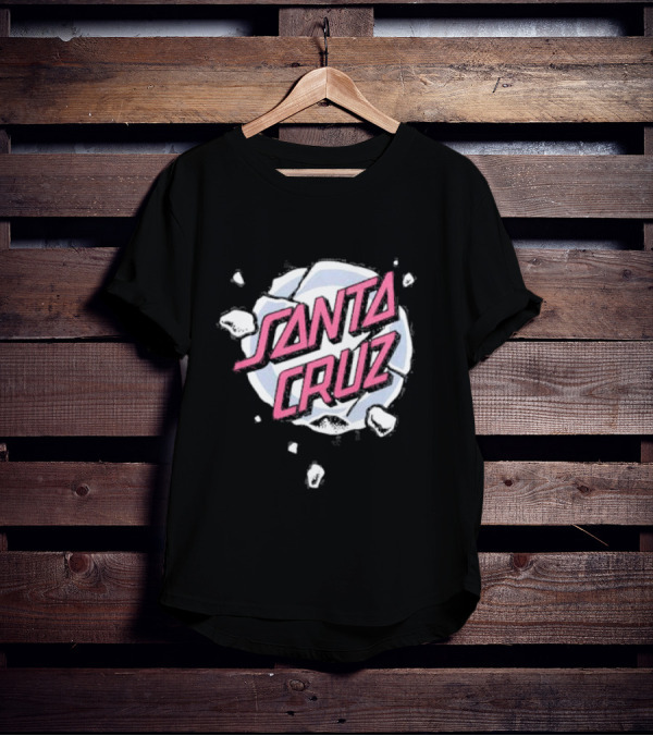 Santa Cruz Roskopp Shattered Pink And White T-Shirt