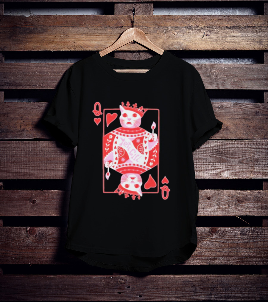 Yeti The Abominable Queen Of My Heart Playing Card Cat King T-Shirt