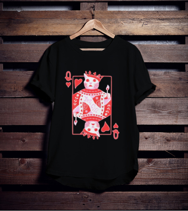 Yeti The Abominable Queen Of My Heart Playing Card Cat King T-Shirt