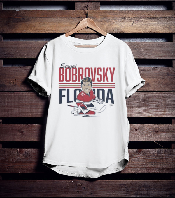 Sergei Bobrovsky Florida Caricature Hockey Player Number 72 T-Shirt