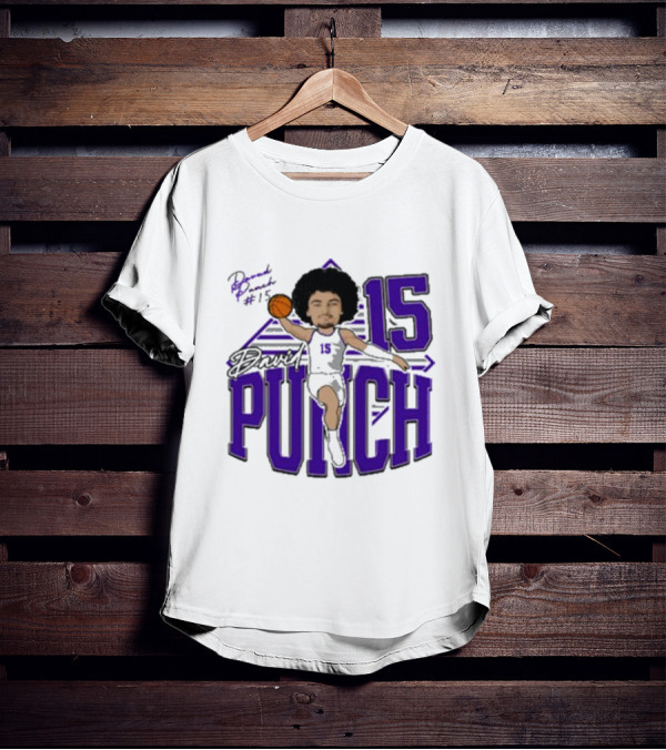 David Punch #15 TCU Basketball Player Caricature T-Shirt