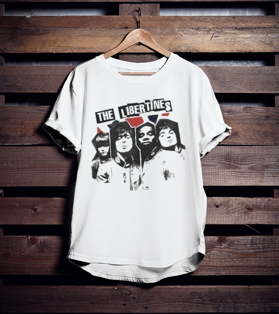The Libertines Band Portrait RIP Flag Xerox T-Shirt