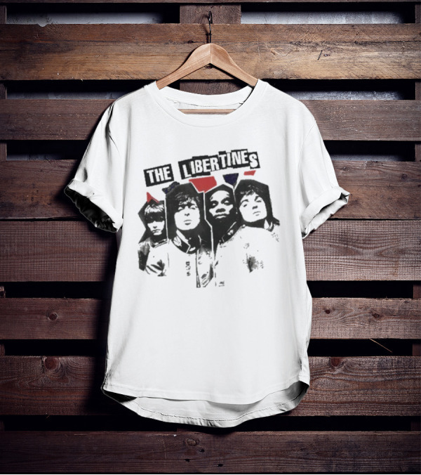 The Libertines Band Portrait RIP Flag Xerox T-Shirt