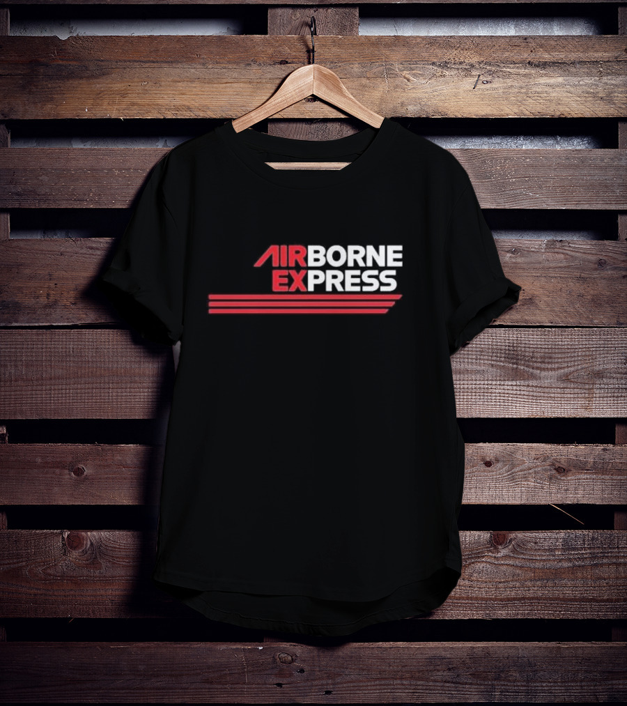 Airborne Express Airlines Retro Logo Red Stripes T-Shirt