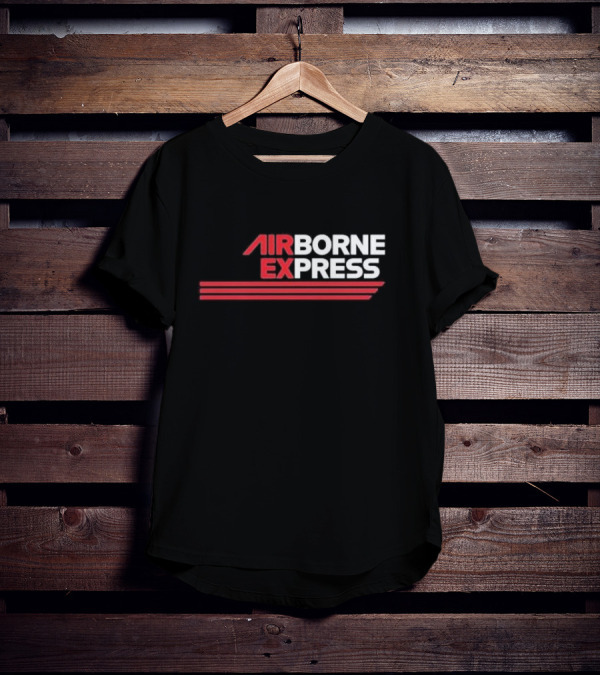 Airborne Express Airlines Retro Logo Red Stripes T-Shirt