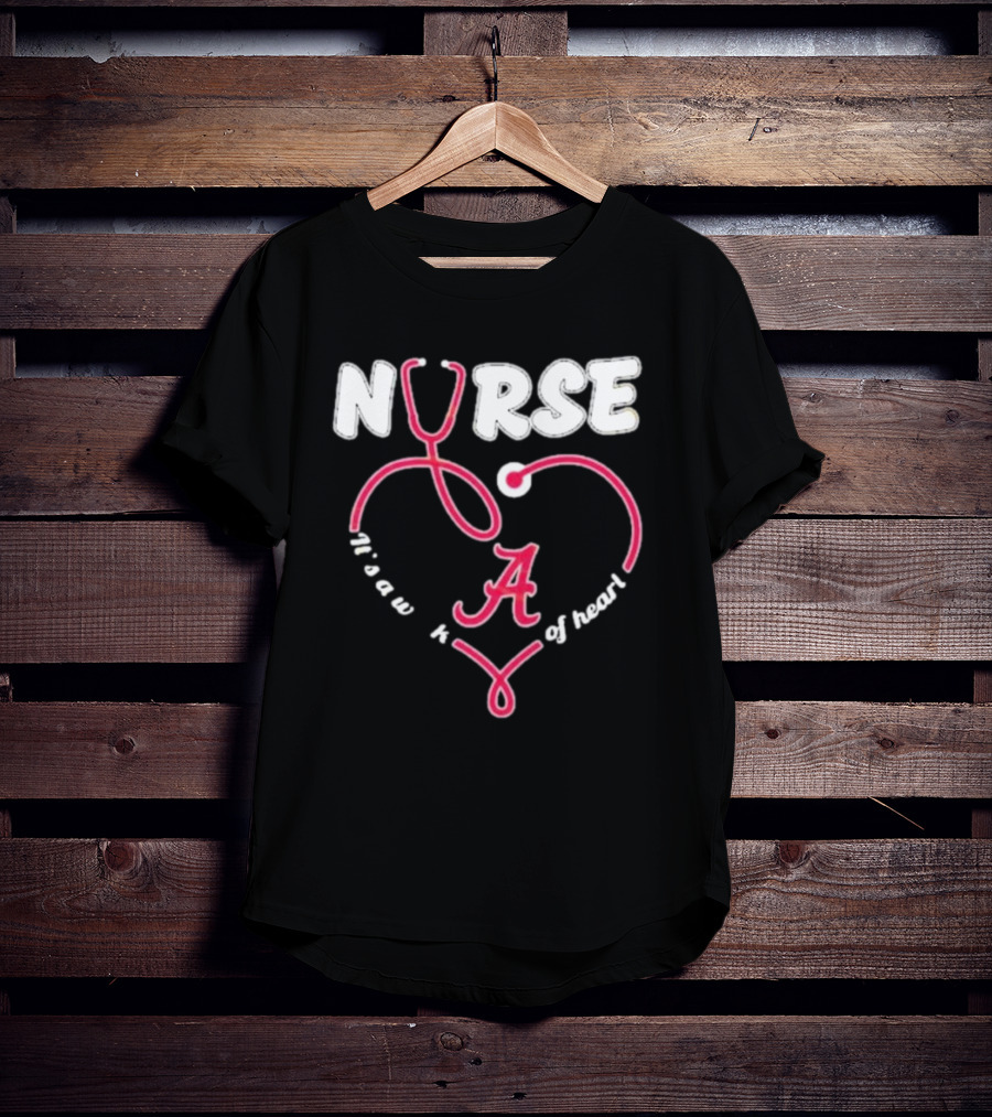 Alabama Crimson Tide Nurse A Work Of Heart T-Shirt