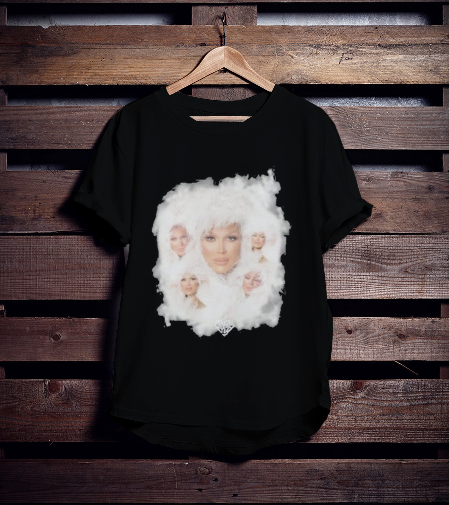 Drag Queen Crystal Envy Photo Collage Feathery Portrait Compilation T-Shirt