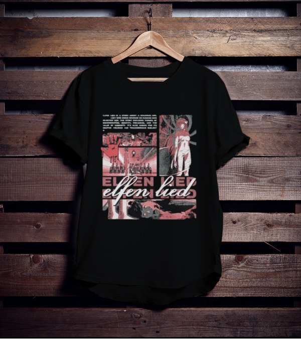 Elfen Lied Story And Imagery With Elfen Lied Text And Visual Elements T-Shirt