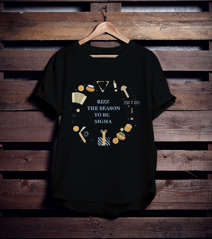 Rizz The Season To Be Sigma Hanukkah Inspired Icons And Holiday Symbols T-Shirt