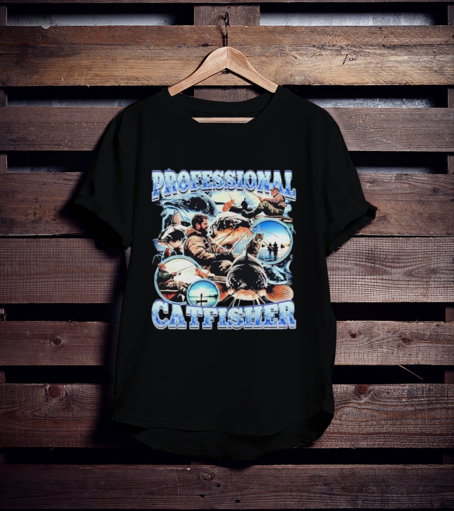 PROFESSIONAL CATFISHER FISHING ADVENTURE COLLAGE T-Shirt
