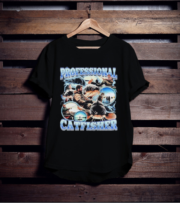 PROFESSIONAL CATFISHER FISHING ADVENTURE COLLAGE T-Shirt