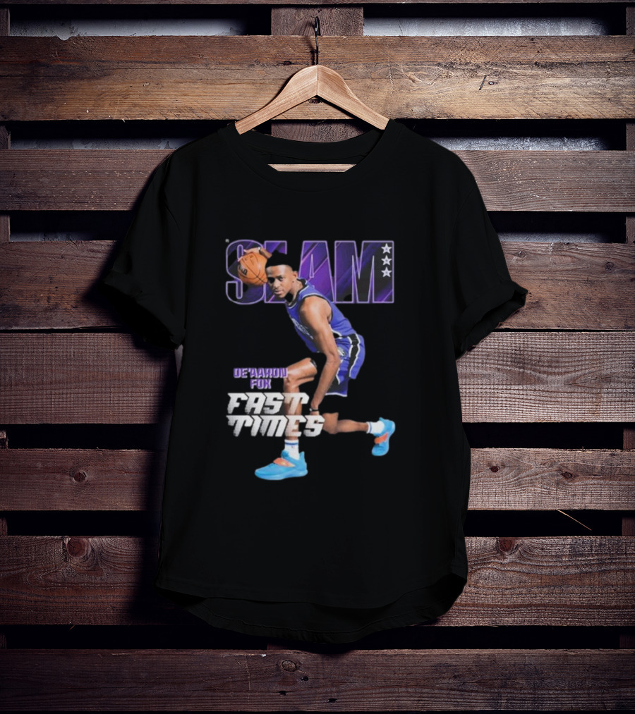 Slam De’aaron Fox Fast Times Basketball Star Dribbling Action T-Shirt
