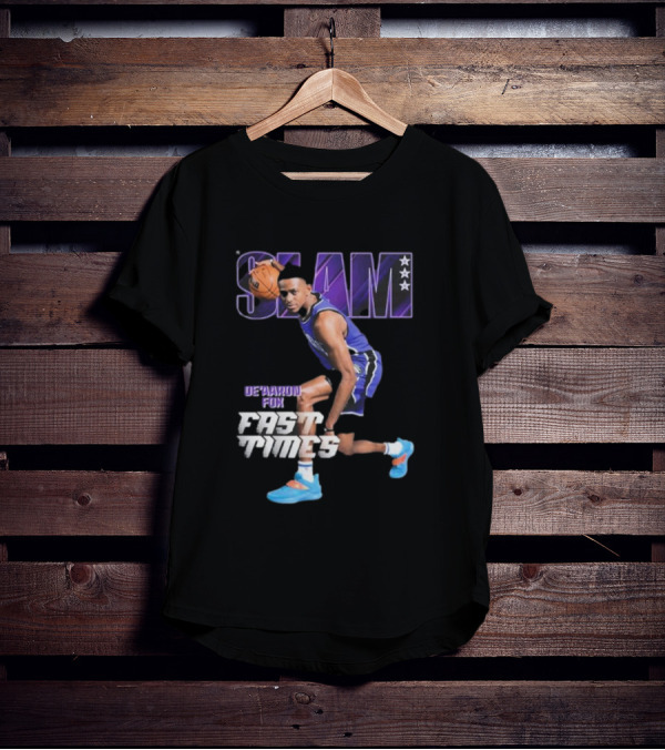 Slam De’aaron Fox Fast Times Basketball Star Dribbling Action T-Shirt