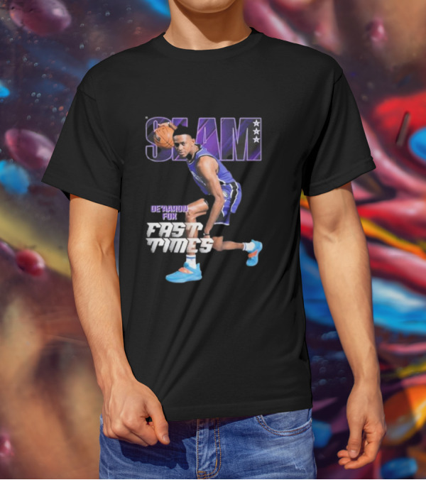Slam De’aaron Fox Fast Times Basketball Star Dribbling Action T-Shirt
