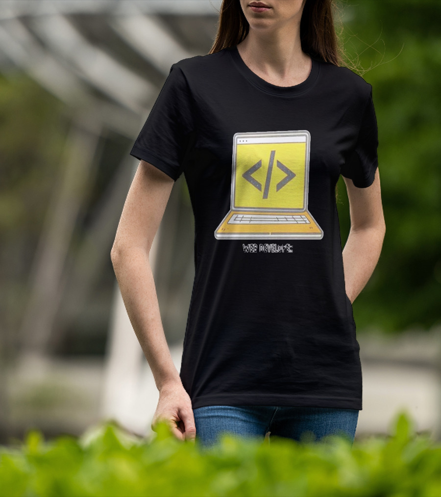 Web Developer Laptop Code Symbol Professional Occupation T-Shirt