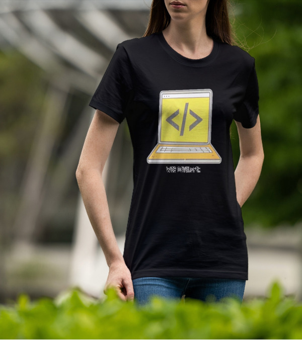 Web Developer Laptop Code Symbol Professional Occupation T-Shirt
