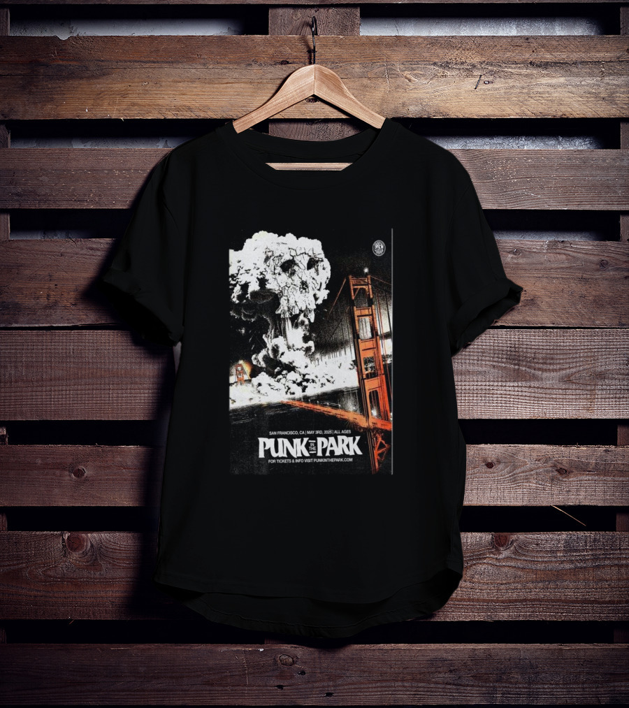Punk In The Park San Francisco May 3 2025 Golden Gate Explosive Skull Event T-Shirt