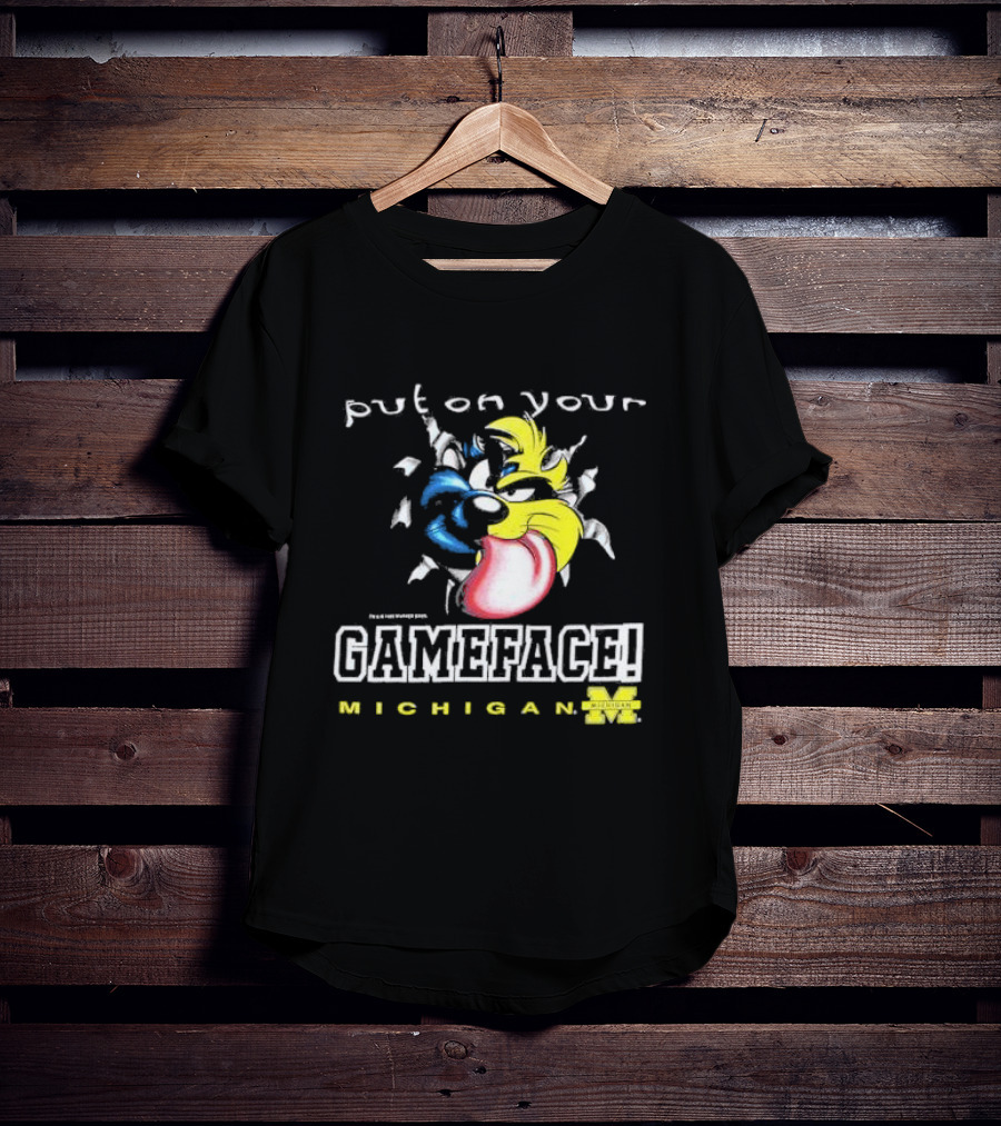 Put On Your Gameface Michigan University Of Michigan Taz The Tasmanian Devil Looney Tunes T-Shirt