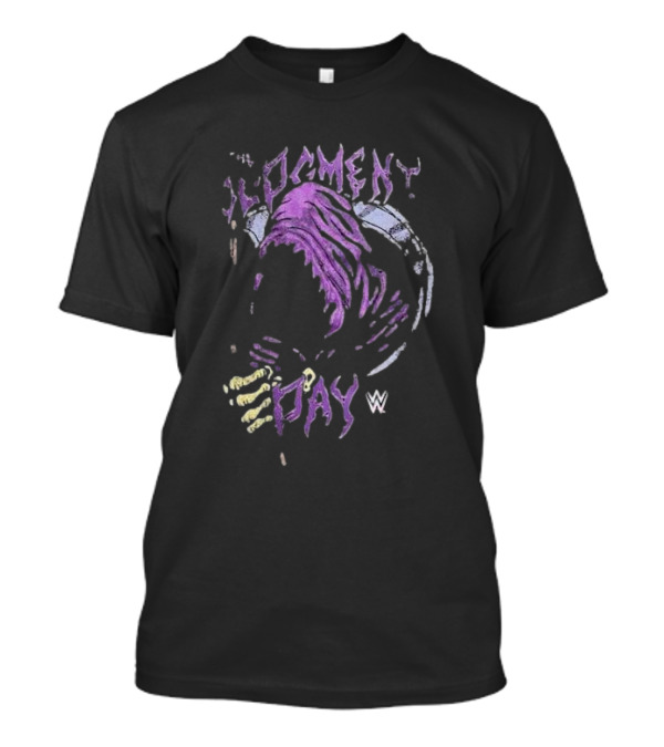 WWE The Judgment Day Grim Reaper Purple Cloaked Skeleton T-Shirt