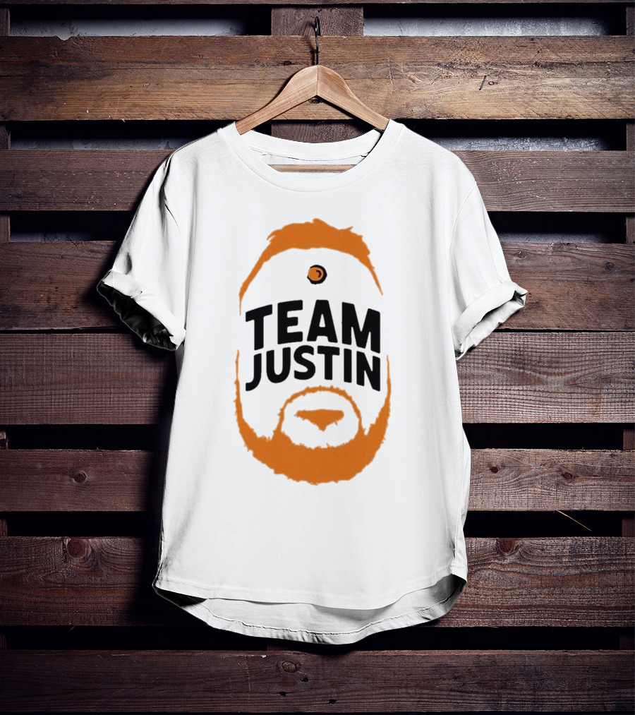 Team Justin Beard Bracket Logo Face T-Shirt