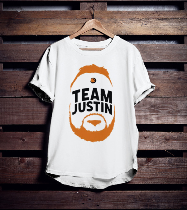 Team Justin Beard Bracket Logo Face T-Shirt