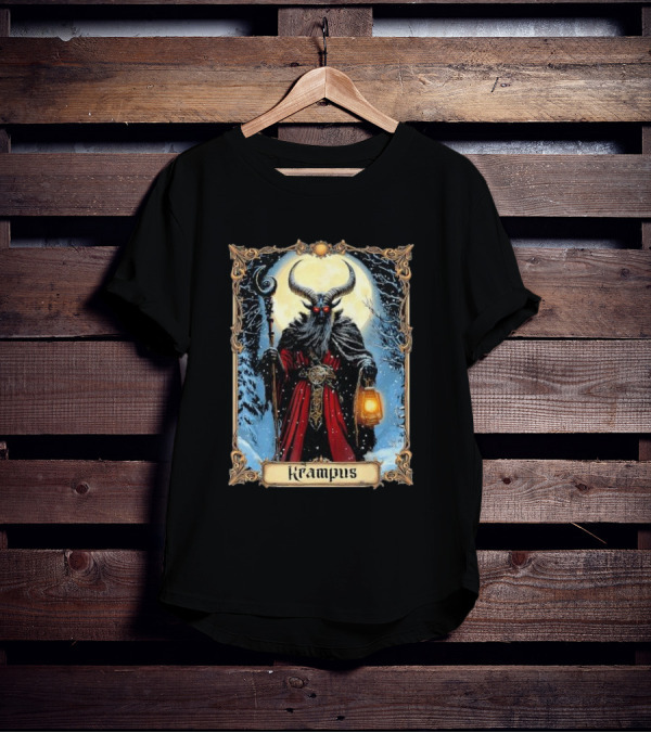 Merry Krampus Tarot Card Christmas Horror Ugly Sweater Xmas T-Shirt