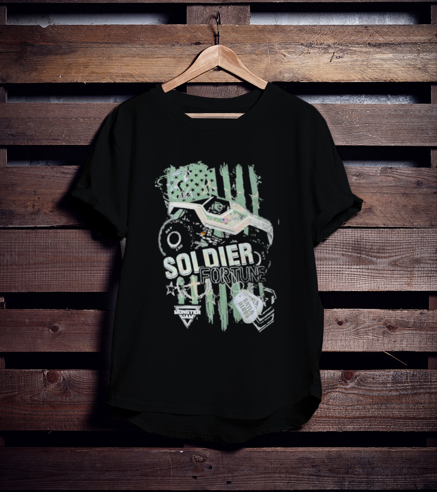 Soldier Fortune Monster Jam Truck American Flag Youth T-Shirt