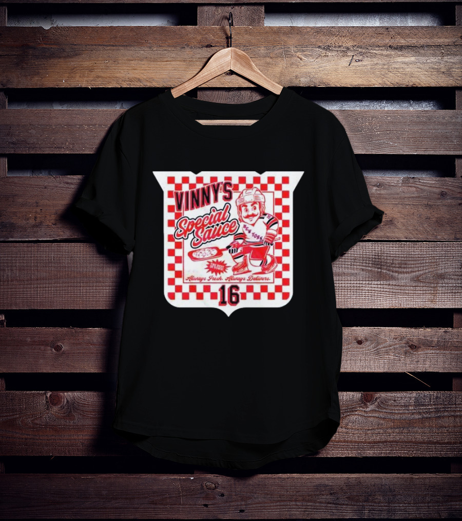 Vinny's Special Sauce Always Fresh Always Delivers New York Hockey 16 T-Shirt
