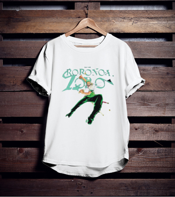 BAIT X One Piece Roronoa Zoro Green Sword Action T-Shirt