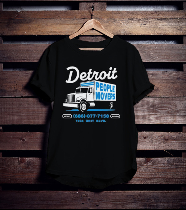 Detroit Michigan People Movers 686 077 7158 1934 Grit BLVD T-Shirt