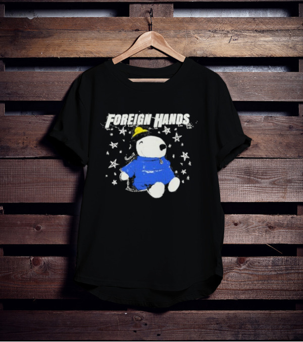 Foreign Hands Snoopy In Blue With Stars And Yellow Hat T-Shirt