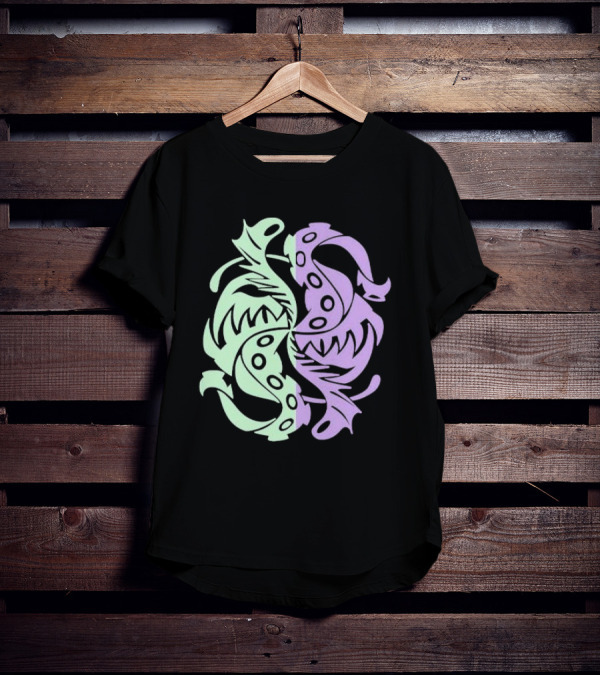 Envy Sigil Green And Purple Tribal Yin Yang T-Shirt