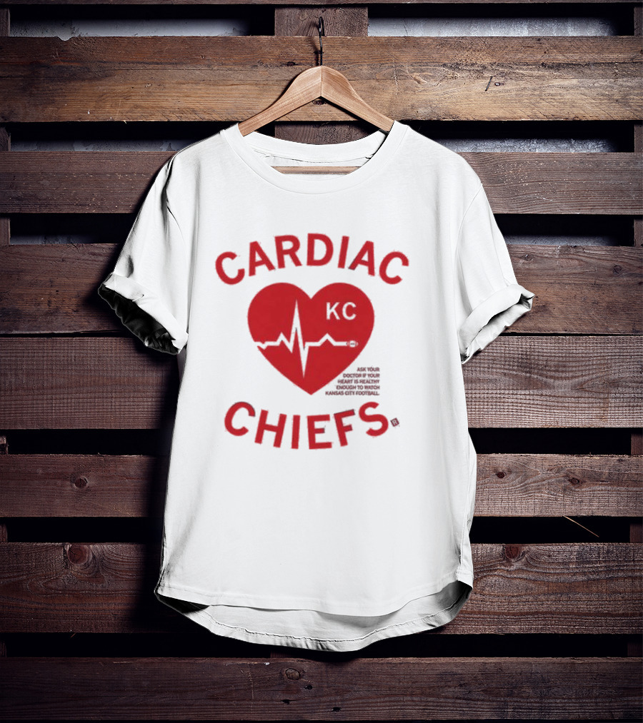 Cardiac Chiefs KC Heartbeat Kansas City Football T-Shirt