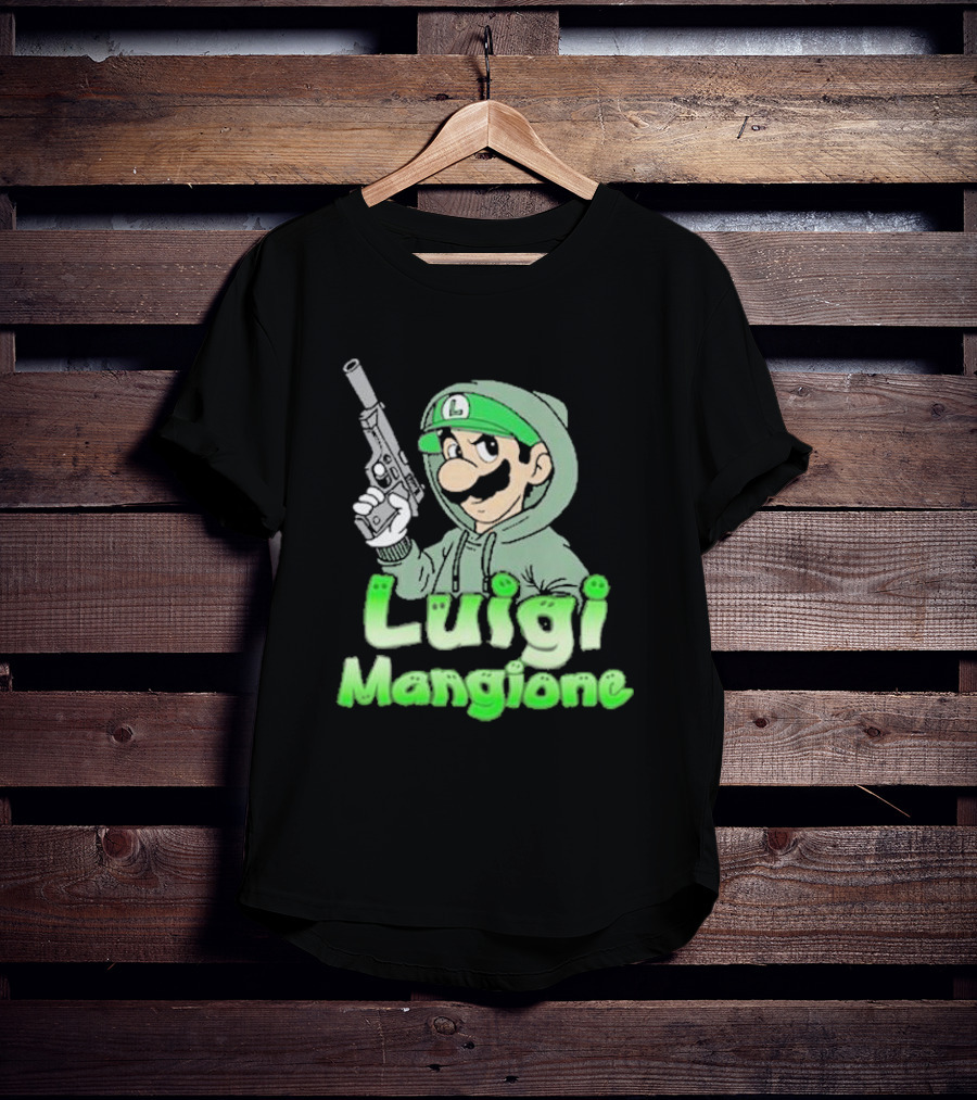 Luigi Mangione Hoodie Gun Character Mashup T-Shirt