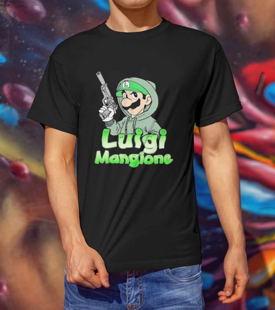 Luigi Mangione Hoodie Gun Character Mashup T-Shirt