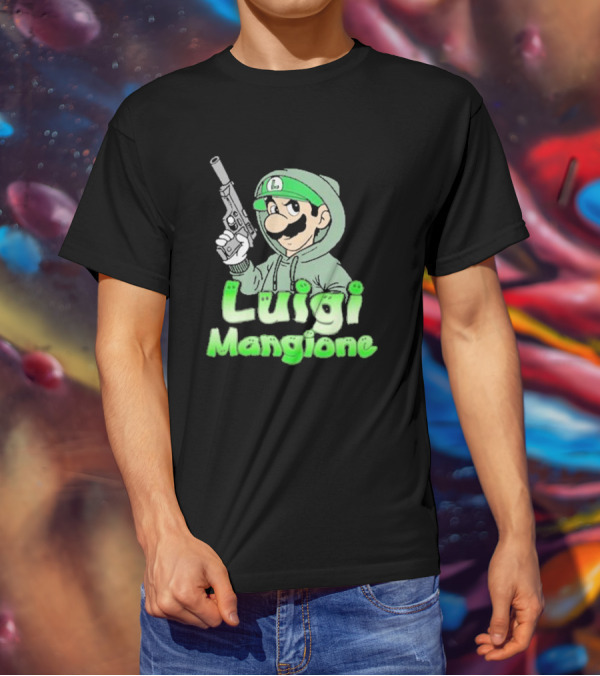 Luigi Mangione Hoodie Gun Character Mashup T-Shirt